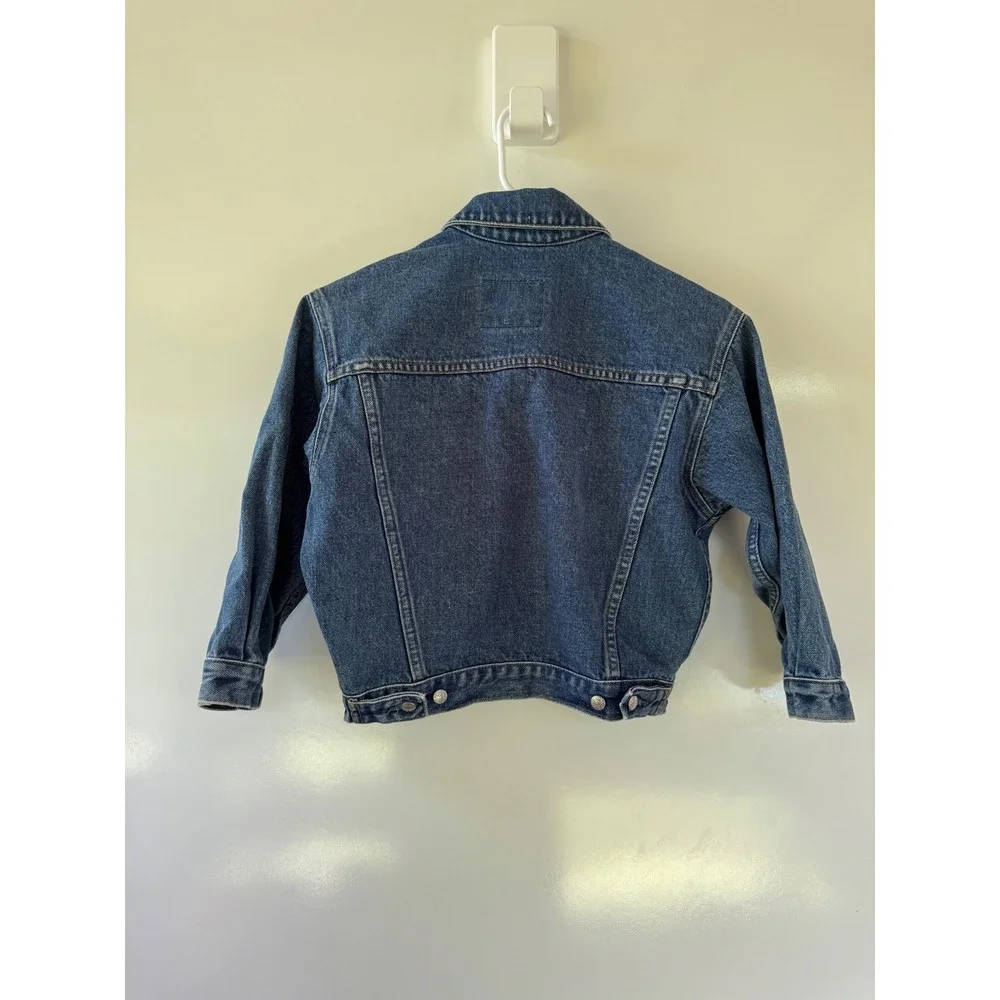 GAP Denim Kids Small Blue Trucker Jacket Medium Wash Cotton Button Front Vintage